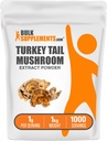 BulkSuplements.com Turkey Tail Mushroom Extract Powder - Coriolus Versicolor Ekstrement, Suplemen Jamur - Vegan & Gluten Bebas, 1g per Serving, 1kg (2.2 lbs) (Paket 1)