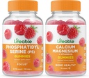 Lifeable Phoshatidyserine (PS) + Calcium Magnesium, Gummies Bundle - Great Tasting, Vitamin Suplemen, Gluten Bebas, GMO Bebas, Gummy Chewable