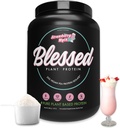 Bedak Vegan Protein yang diberkati - Tanaman berbasis Protein Pounder Meal Pengganti Protein Shake, 23g dari Mea Protein Pounder, Dairy Free, Soy Free, No Sugar Added, 30 Servings (Strawberry Mylk)