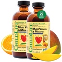 Anak-anak ESSENTIALS Anak Multivitamin & Mineral - Anak-anak Vitamin, Liquid Multivitamin untuk Anak-anak, Toddler Multivitamin, Liquid Vitamin, Baby Multivitamin - Natural Orange & Mango, 8 Fl Oz (Paket 2)