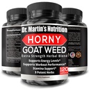 Super Power 1590mg Horny Goat Weed 120 Capsules With Maca Arginine & Ginseng - Alamal Boost Your Health, Workout Performance, Endurance & Energy, Joint Health for Men & Women (120C)