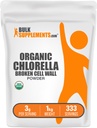 BulkSuplements.com Organic Chlorella Powder - Broken Cell Wall, Green Superfood Powder, Chlorella Suplement - Gluten Bebas, 3g per Serving, 1kg (2.2 pon) (Paket 1)