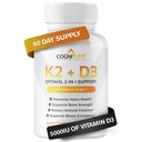 Vitamin D3 5000 IU dengan Vitamin K2 (MK7) Suplemen - Premium Ammune, Heart & Bone Health Capsules - Vitamin K2 D3 Kompleks dengan 5000 IU dari Vitamin D3 & 90 mcg dari Vitamin K2 mk7- 60
