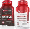 Herbtonics Panax Korea Merah Ginseng dan Strengthtonic Testosteron Booster untuk Pria Bundle