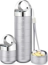 Zannaki Metal Travel Pill Organizer, Portable Waterproof Weekly Pill Box, Large Aluminum Alloy Pill Case Container, BPA Free 7 Day Daily Medical Organizer Holder for Vitamin, Fish Oil, Suplemen