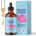 JoySpring Genius Drops - Organic Focus Drops for Kids 124; Clinically Proven Focus Supplement Helping Kids Conds Better in School 124; Liquid Herbal Supplement with Ginkgo Biloba (4 fl oz) 120 Servings