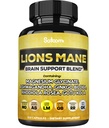 Lions Mane Supplement Capsules with Magnesium with Ashwagandha Root, Ginkgo Biloba, Rhodiola Rosea dan Gotu Kola - 210 Vegan Capsules - Dukung Kesehatan Otak, Produksi Produksi Mood & Energi Positif