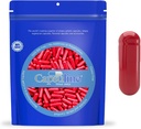 Capsuline Ukuran 0 - Warna Merah Kosong Gelatin Capsules - 500 Cacah - Kosong Gel Pill Capsules - DIY Pure Bovine Capsule Filling - Kosong Caps - Kosher dan Halal Bersertifikat