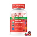SmartyPants Organic Kids Multivitamin Gummies: Provirus, Omega 3 (ALA), Vitamin D3, C, Vitamin B12, B6, A, K & Zinc untuk Dukungan Imune, Biotin, Tiga Flavors Buah, 120 Count (30 Hari Supply)