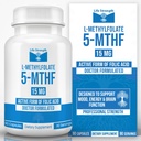 L-Methylfolat 15 MG, Optimined & SANGAT Bioactive Methyl Folate, 5- MTHF Suplemen Mood dan Imune Dukungan, Suplemen Diet Natural for Energy, Non-GMO & Gluten- Free, 90 Capsules