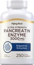 Piping Rock Pankretin Digetical Enzymes 134; 3000mg 124; 250 Caplets 124; Ultra Power 124; Non- GMO, Gluten Free Supplemen