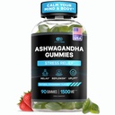 Gummies EFFECTIVE NUTRA Ashwagandha 1500mg Relief, Stress Relief, Calm Mood, Energy 124; Natural Berry Flavor 124- Day Suply 124; Vegan, Gluten-Free, Non-GMO & 4; Persediaan untuk Pria & Perempuan (90ct)