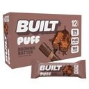 Bar Built, Puff Protein Bars, Brownie Batter Puff, 17g Protein Snacks, OnTheGo Bars, Only 140 Calories, 6g Sugar, Collagen, Gluten Free, 12 Count
