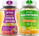 Bundle NEVISS - Women & Men 's 50 + Multivitamin 1 Pack dan Prebiotic Fiber 2 Pack