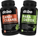 Candi Cleanse & Intestine Detox Tambahan Pil - Ekstra Kekuatan Probiotik Cleanser dengan Dukungan Intestinal Flora Gut - Oral Herbal Oregano, Caprylic Acid, Wormwood & Black Walnut