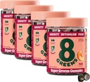 Super Greens Powder Gummy Superfood untuk Metabolism, Imunity & Focus, Digetical Health Enzymes, Organic: Chlorella, Spirulina, Aloe Vera, Peach Flavor, 200 Count