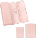 FYY 2 Pcs Daily Pill Organizer, 7 Comment Portable Pill Case Travel Organizer, [Folding Design] Pill Box for Purse Pocket to Hold Vitamin, Cod Liver Oil, Suplemen dan Medication- Pink