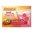 Emergen- C 1000mg Vitamin C Imune Supder Strawberry Kiwi 30CT termasuk Zinc, Manganese, 7 B Vitamin dan Electrolite untuk Kembali ke Esensial Sekolah