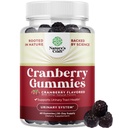 Natural Cranberry Gummies for Women and Men - Extra Energy Detixidant Cranberry Chews for Urinary Trakt Health Ginney Dudder & Imune Health - Vegan Gluten & Gelatin Free