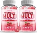 Sugar-Free Women Multivitamin Gummies - Penyerangan Tinggi Multivitamin untuk Wanita Gummy dengan Omega-3, Astaxanthin, Kalsium, Besi, Vitamin A, C, D3, K2, E, B6 - Mendukung Skin, Rambut, Energi, Imune