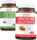 Bundle of Olive Leaf Extract & Hawthorn Berry Extarct - Healthy Herbs Bundle - Olive Leaf Extract with 20% Oleuropein & Hawthorn Berry 4: 1 Extract - Dikonsentrasi dari 2660mg Fresh berry (120 Caps)