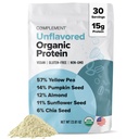 Kompleks Powder Organik Unflashing Protein (30 Hamba) Low Carb, Low Calorie, Sugar Free, Soy Free, Non-GMO, Gluten Free, Non Dairy- Yellow Pea, Labu Seek-15g Plant Based Protein Powder
