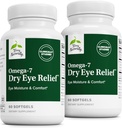 Terry Secara alami Omega-7 Dry Eye Relief - Suplemen Kesehatan Mata dengan Buckthorn Seed Oil - Tambahan Dieter untuk Bantuan Bantuan Bantuan Mata Kering - 60 Softgels, 2 Pack