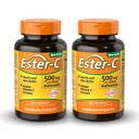 American Health Ester-C 500 mg with Citrus Bioflavonoid - 120 Capsules (Paket 2) - 24- Hour Immune Dukungan - Non-GMO, Gluten Free - 120 Total Servings
