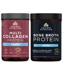 Nutrition kuno Serbuk Protein Multi Collagen, Vanilla, 24 pelayan + Bone Broth Protein Powder, Vanilla, 20 pelayan