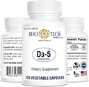 Bio- Tech Pharmacal Vitamin D3 (D3-5k IU, 250 Veg Count)