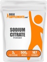 BulkSuplements.com Sodium Citrate Powder - Sodium Citrat Pangan Tingkat Emulsifier, Flavor Enhancer - Gluten Bebas, 3g per Serving, 500g (1,1 lbs) (Paket 1)