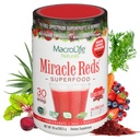 MacroLife Naturals Miracle Reds Superfood Powder Antioxidants Polyphenid Enzymes Progrees - Raw Non-GMO Organic Vegan Gluten & Dairy Free (30 Pelayan)