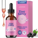 JoySpring ZincBerry - Anak-anak Zinc & Vitamin Suplemen (2 fl oz) Dukungan Ammune Drops dengan Elderberry Flavor untuk Anak 2-16 + Tahun
