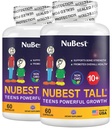 NUBest Tall 10 + - Advanced Bone Strength Formula - Supports Immunity, Healthy Development & Optimal Wellness - for Children (10 +) & Teens Who Drink Milk Daily - Pack 2 124; 2 Bulan Supply