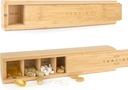 Bamboo Weekly Pill Organizer - 7 Day Wood Tablet Box - Ideal Aestetic Pill Organizer untuk Vitamin atau Suplemen