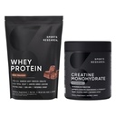 Penelitian Olahraga ® Creatine Monohydrate (10.58 oz) dan Dutch Chocolate Whey Protin (2 pon), The Dynamic Duo for Lean Muscle Building, Improved Performance and Power & Workout Recovery
