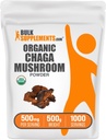BulkSuppliments.com Organic Chaga Mushroom Powder - Chaga Mushroom Suplement, Superfood Suplement - Vegan & Gluten Free, 500mg per Serving, 500g (1.1 pon) (Paket 1)