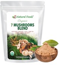 Z Natural Foods Organic 7 Sacred Mushroom Blend - Mushroom Powder for Ammune Health - Lion 's Mane, Cordyceps, Chaga, Red Reishi, Shiitake, Maitake & Turkey Extract for Coffee, Smoothies, 1 lb
