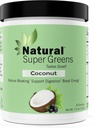Super Greens Natural Super Powder Organic 124; Green Suplemen 124; Great Tasting Fruits and Vegetable Juice & Smoothie Mix = Prograce & Digetical Enzymes 124; Green Superfood Spirulina & Chlorella (Coconut)