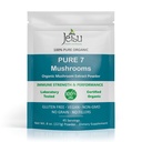Jetsu Pure 7 Organic Mushroom Extract Powder, Chaga, Cordyceps, Lion 's Mane, Maitake, Reishi, Shiitake & Turkey Tail Mushroom Supplemen, untuk Imune Dupport, Focus, Energi