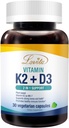 Lovita Vitamin K2 + D3, 400 IU Vegan Vitamin D3 & 120 mcg Vitamin K2 (MK-7), 2 in 1 Formula, Ammune Vitamin Complex, 30 Vegetarian Capsules
