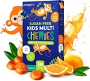 OmegaVia Sugar Free Kids Multivitamin Chewies - Daily Chewable Gummy Vitamin untuk Anak 3 +, Vitamin A, C, D3, E, B6 & B12, Lebih, Natural Orange Flavor, 30 Count