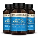 Dr. Mercola Antarctic Krill Oil Double Power - 2.000 mg - Omega-3 Tambahan dengan EPA & DHA - Pendukung Otak, Jantung, Gabungan & Imune Kesehatan - GMO-Free & Gluten- 270 Capsules (90 Hamba)