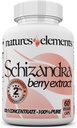 Schizandra Berry Extract - 10: 1 Standardisasi Ekstrak dengan 2% Schizandrin - 100mg Per Serving - 60 Veggie Capsules - Non-GMO, Gluten- Free - Tradisional Cina Herb