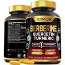Suplemen Berberine untuk Pria dan Perempuan, 8in1 Formula dengan Quercetin, Turmeric, Apple Cider Vinegar, Beet Root & More - Digetical, Immune Dukungan - Rich in Nutrient - 90 Capsules
