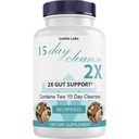 15 Hari Cleanse 2X - Double Gut & Colon Dukungan - Advanced Gut Cleanse Detox for Women & Men with Alfalfa, Cascara Sagrada, Progitium & Psyllium Husk - Non-GMO - Made in USA - 60 Capsules (1 Botol)