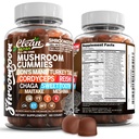 15in1 Mushroom Gummies dengan Lion 's Mane Turkey Tail Cordyceps Reishi Chaga Sweet Take Meishima Poria Cocos Shiitake Tremella, Oyster Agaricus Mushroom untuk Pria dan Wanita Suplemen Nutra