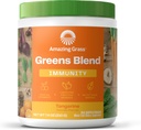 Amazing Grass Green Superfood Imunity: Super Greens Powder with Vitamin C, Cordyceps, Beet Root Powder & Reishi Jamur, Tangerine, 30 Serbu