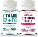 Max Absorpsi Vitamin K2 + D3 & Organik Elderberry dengan Currant Hitam dan Echinacea 124; Kekuatan Tulang & Kalsium Absorpsi 124; Dukungan Ammune