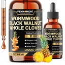 111 2100mg Black Walnut Wormwood Tinture, Oregano & 7 More - Wormwood Liquid Drops -Pineapple Flavor - 2 FL OZ - 60 Days Supply